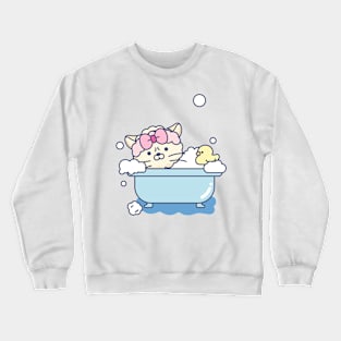 bathing cat Crewneck Sweatshirt